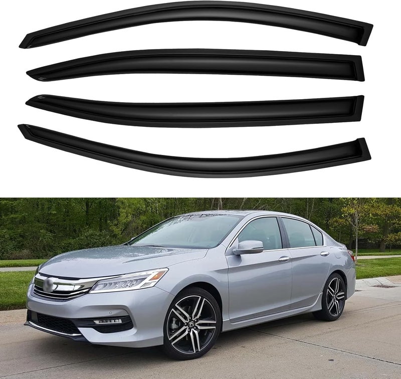 Cxdar Window Rain Guards Visors for 2008-2017 Honda Accord, Out-Channel Window Vent Wind Deflectors Shades for 08-17 Accord - Image 1